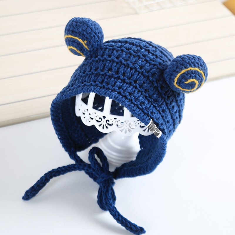 Snail Hat Beanies Knitted Winter Hat Solid Hip-hop Skullies Knitted Hat Cap Costume Accessory Warm Winter Lovely Christmas: Blue