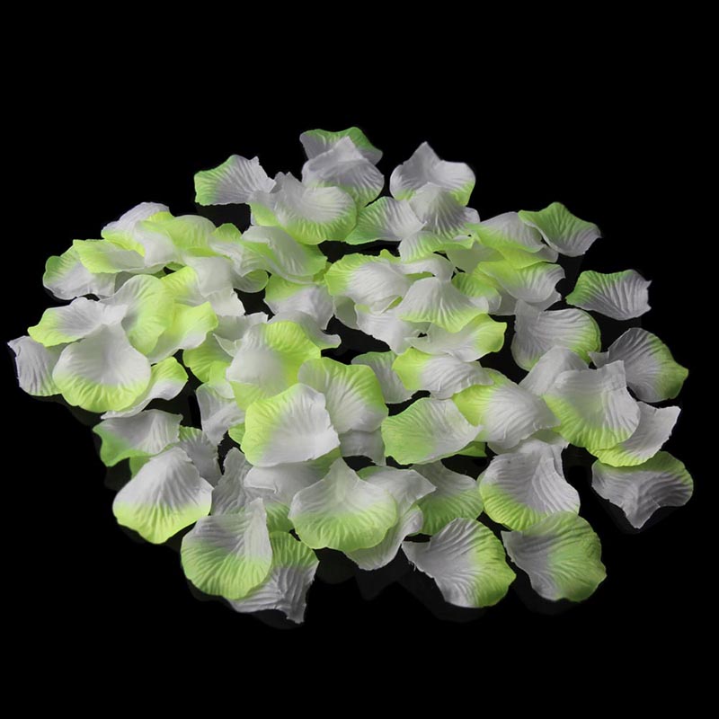 500 st/lots äktenskap bröllop dekor tillbehör simulering siden rosenblad blomblad för alla hjärtans fest dekoration bh: Ljusgrön och vit