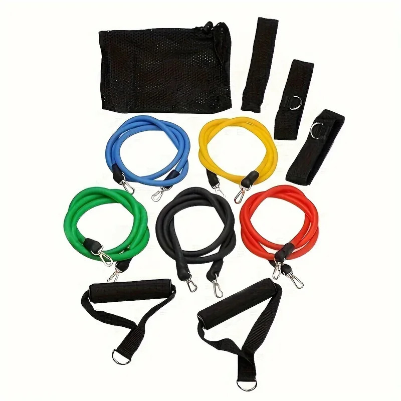 11-delige set spiertrainingsriemen, multifunctionele fitness spanriem, fitness spantrainingsharnas, elastisch touw