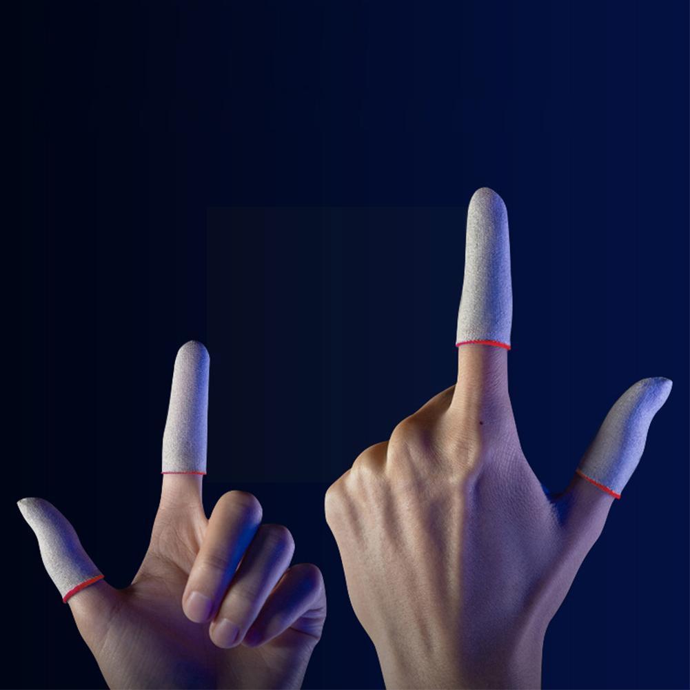 A Pair Mobile Phone Gaming Sweat-Proof Finger Cover Gloves Non-slip Thumb Fingertip Fingertip Screen Sleeves Game G4O1