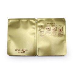 100 stk dryp kaffe emballagepose aluminiumsfolie kompositlag miljøvenligt materiale god kaffepose: Lys guld