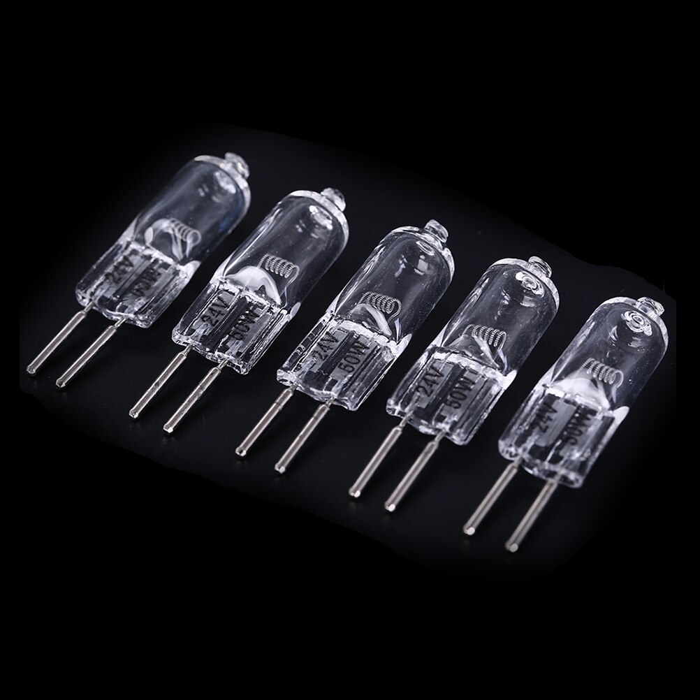 5pcs G5.3 24V 35W/ 50W 2900K Halogen Bulb Dedicated Lathe Tool Machine Work Lamp Warm White Clear Bulb Machine Work Lights Beads