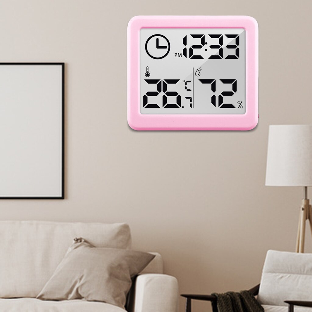 Reloj Digital compacto para interiores, reloj electrónico familiar, medidor de temperatura y humedad