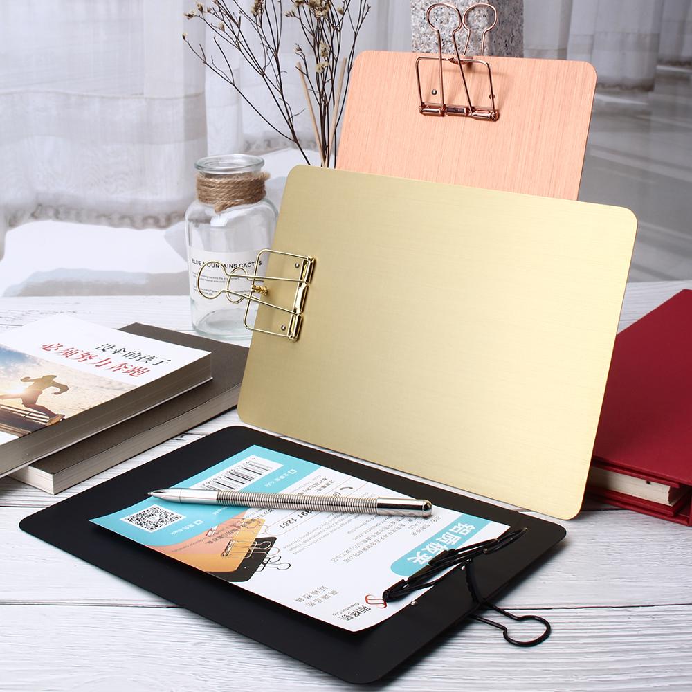 writing board clip aluminum alloy color menu A4 writing clipboard