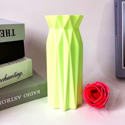 Geometric Origami Vase Flower Arrangement Pot Container Home Office Table Decor Arrangement Pot Vase Decoration Home Flower : Light green