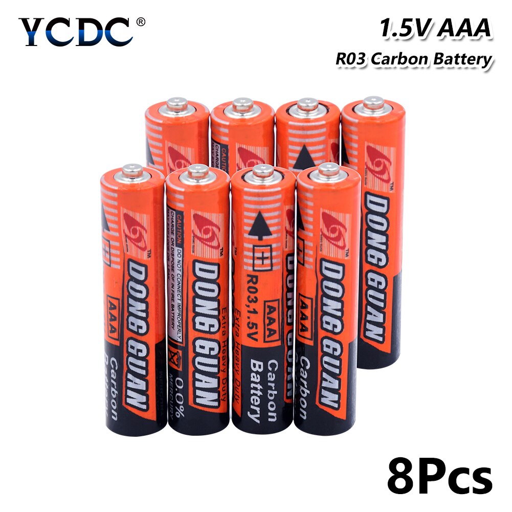 8 Stuks 1.5V Aaa Batterij UM4 R03 AM4 Zink Carbon Batterijen Voor Zaklamp Speelgoed Originele 1.5V Aaa Carbon droge Batterij UM4 R03 K3A