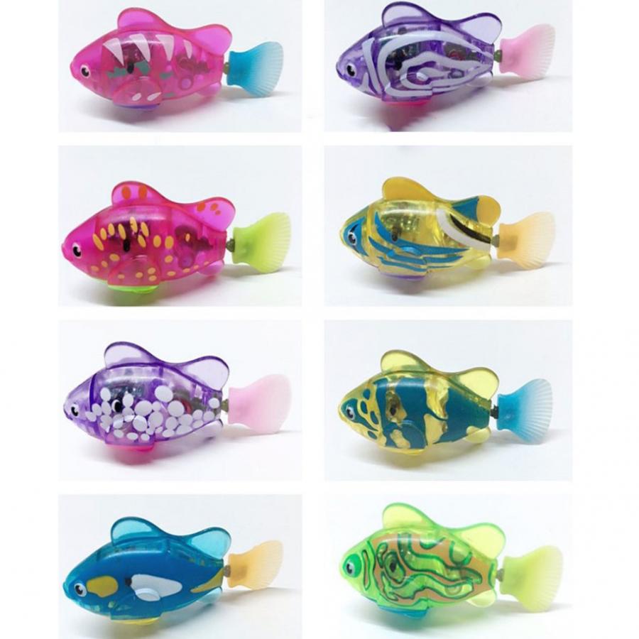 1 stk flash svømning elektronisk fisk kæledyr bad legetøj batteridrevet svøm robot til børn badekar fiskeri legetøj tilfældig farve