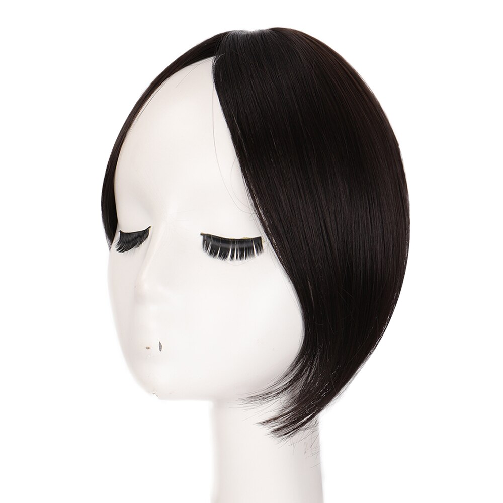 XUANGUANG Bansg hair middle part bangs Synthetic high temperature fiber bangs hair Black Borwn