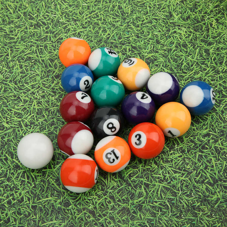Billiard Ball Mini Billiard Ball 16pcs Include Indoor Outdoor Ball Game Mini Pool Table Accessory