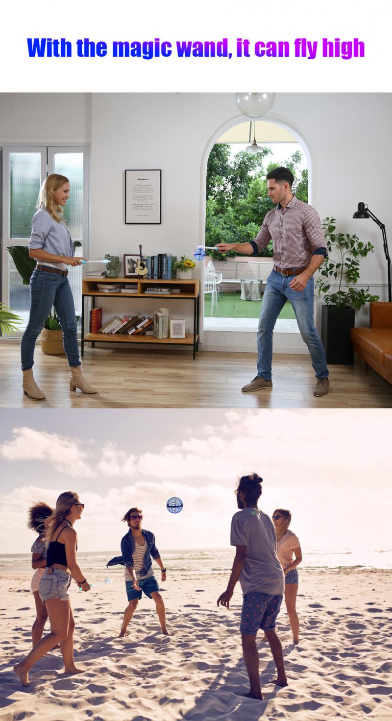 Boomerang-Spinner con trucos sin fin, juguete volador con luz Rgb, OVNI, Drones operados a mano, de Navidad, juguete para niños y adultos