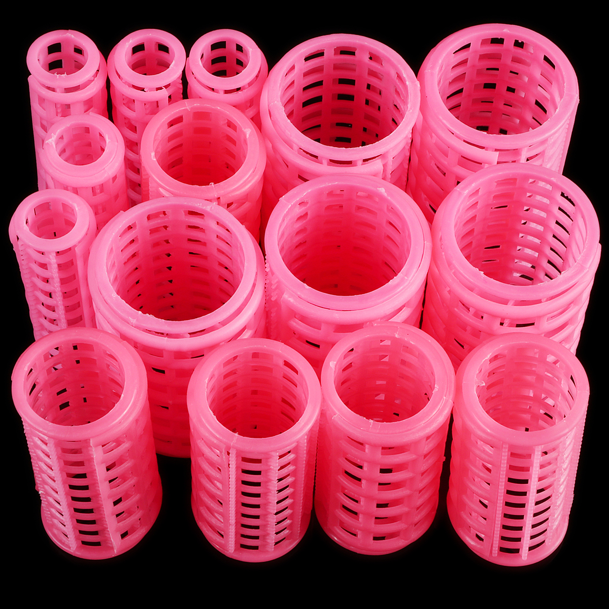 15pcs/Set Plastic Hair Curler Roller Large Grip Styling Roller Curlers Hairdressing DIY Tools Styling Home Use Hair Rollers