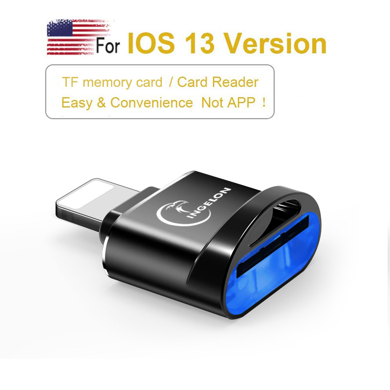 Tf kortlæser til lyn til mikro sd adapter 3. 0 til iphone 7 8 6s plus 11 max x xs xr hukommelseskort adapter otg til ios 13