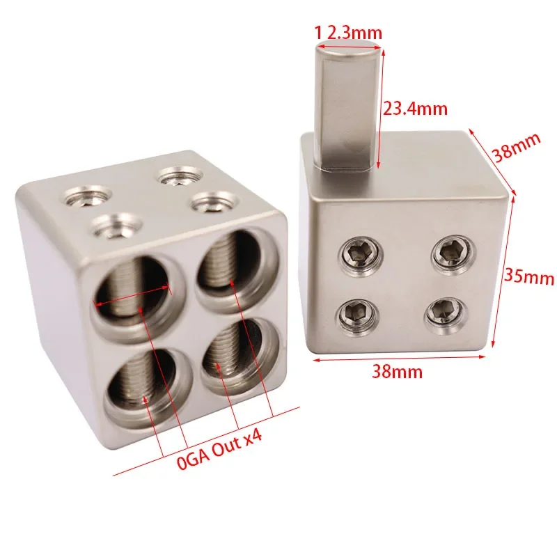 1 paire de séparateur Audio de voiture, Terminal d'alimentation, amplificateur Audio double calibre 1/0 à calibre 1/0, réducteurs d'entrée d'ampli, décharge: GRIS