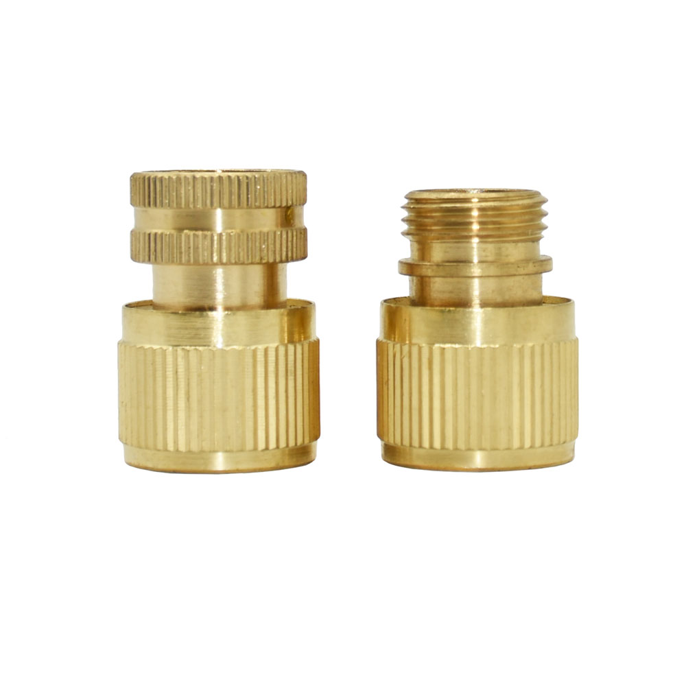 1/2 3/4 5/8 1" Thread Hose Quick Connector Brass Garden Watering Fittings Drip Irrigation Copper Hose Quick Coupler