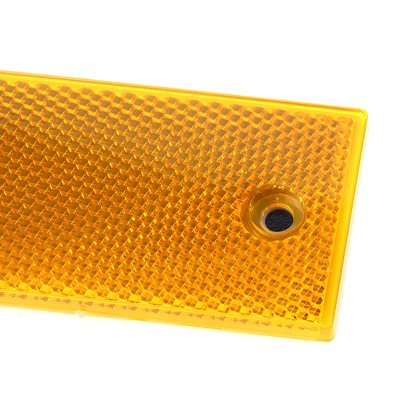 2 pièces rouge/blanc/Orange camion moto adhésif Rectangle plastique réflecteur réfléchissant plaque d'avertissement autocollants panneau de sécurité
