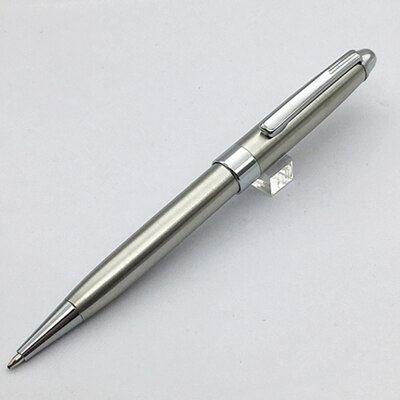 Luxury stationery pen silver and gold trim mont business style ballpoint pen mb for school supplies ON78422: Full Silver pen