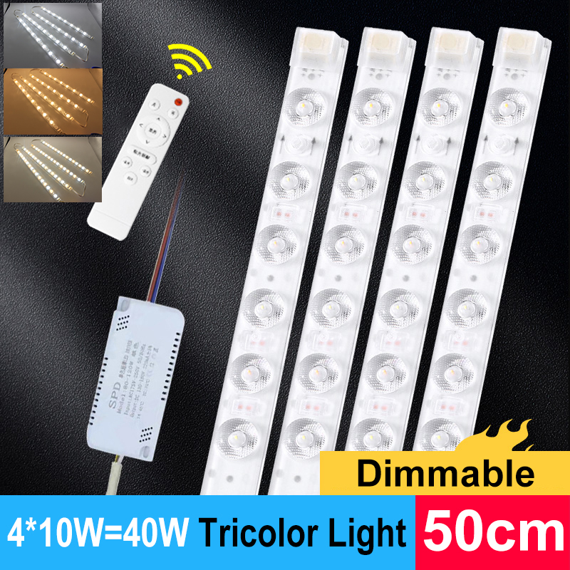 LED Module 220V Ceiling Light LED Module Light Bar 40cm 50cm Energy saving Replacement LED For Living Room Bedroom Ceiling Light: black