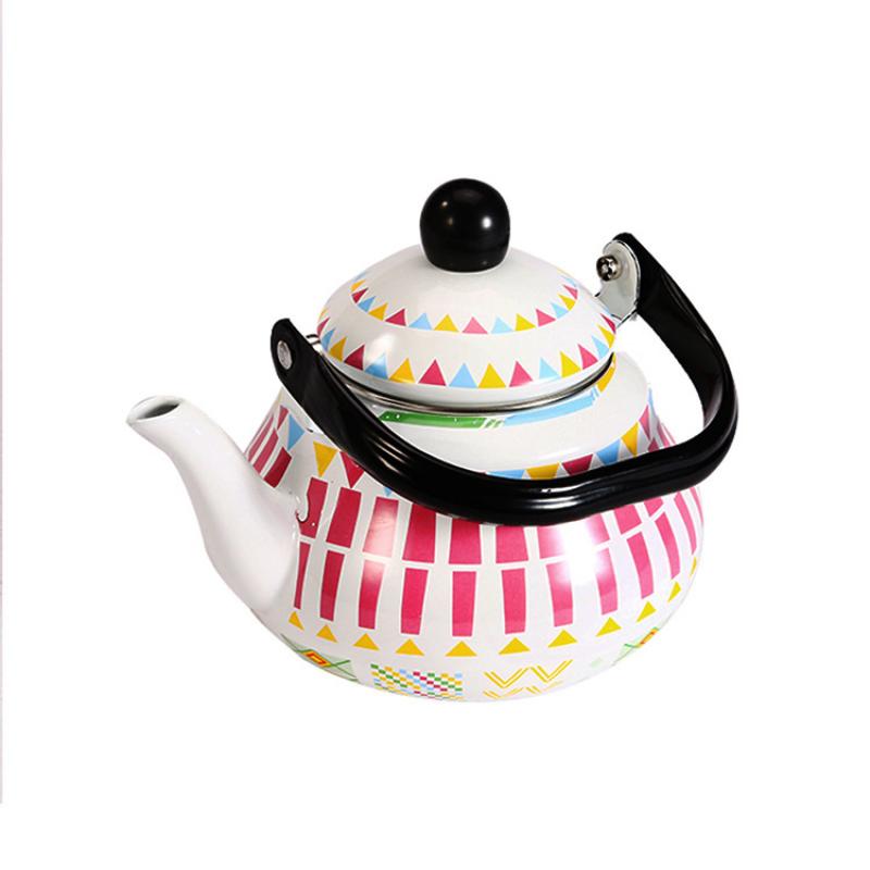 1.5L-2.5L Enamel Kettle Color Bar Heating Water Bottle Enamel Color Kettle Household Induction Cooker Gas Stove Boiling Water