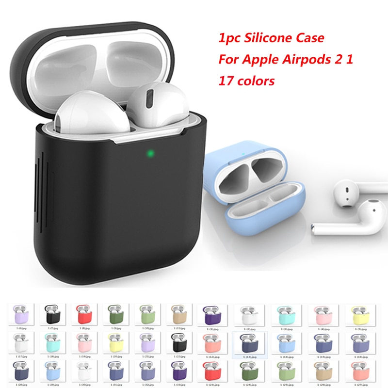Soft Silicone Case Earphones for Apple Airpods case Bluetooth Wireless Earphone Protective Cover Box for Air Pods Ear Pods Bag