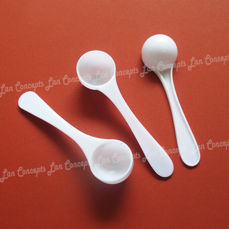 100pcs/lot 2.5g / 5ML Plastic Scoop 2.5 gram PP Measuring Spoon - 95x25x17mm white