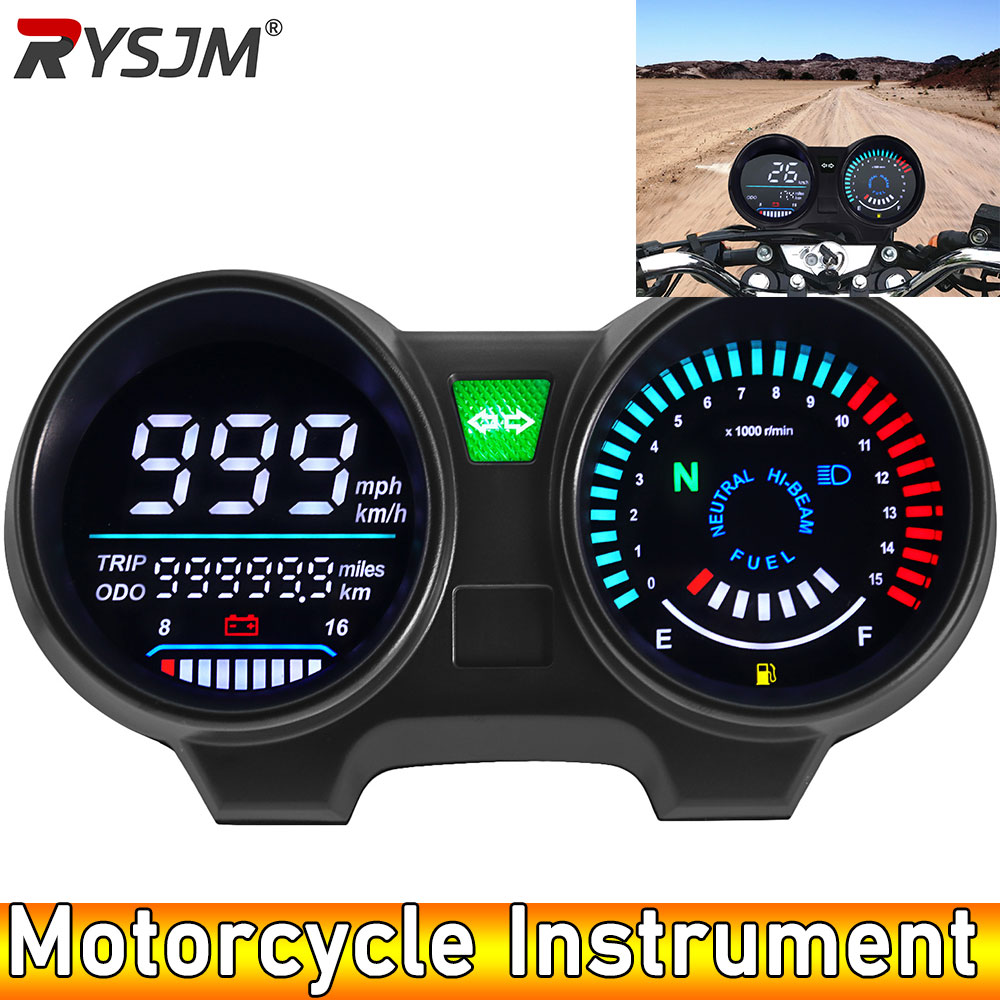 ADQ-velocímetro Digital Universal para motocicleta, tacómetro de 15000 RPM, odómetro Digital LCD automático, medidor para tablero de motocicleta