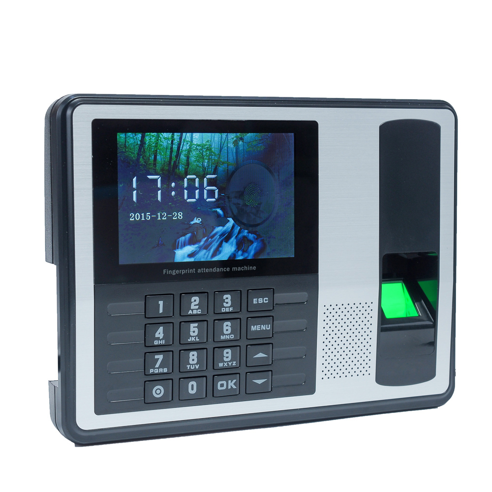 Biometric Fingerprint Password Attendance Machine Employee Checking-in Recorder 4" in TFT LCD Screen DC 5V Time Attendance Clock