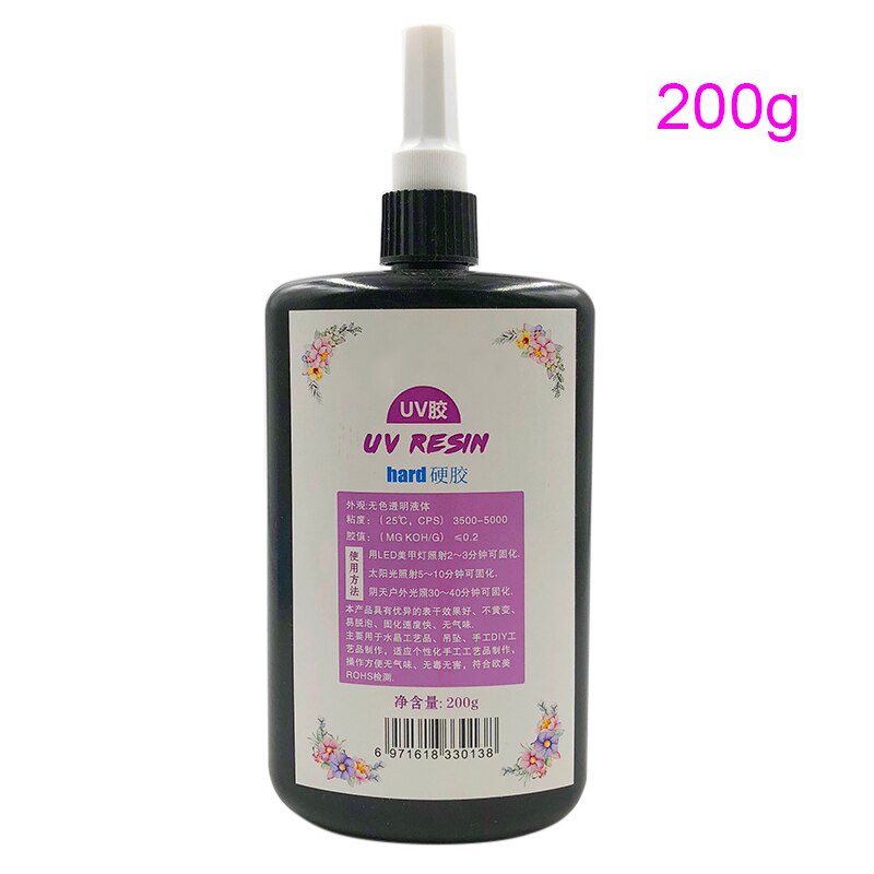 DIY UV Ultraviolet Resin Curing Solution Quick-drying Non-toxic Sunlight Activated Hard J99Store: 200g