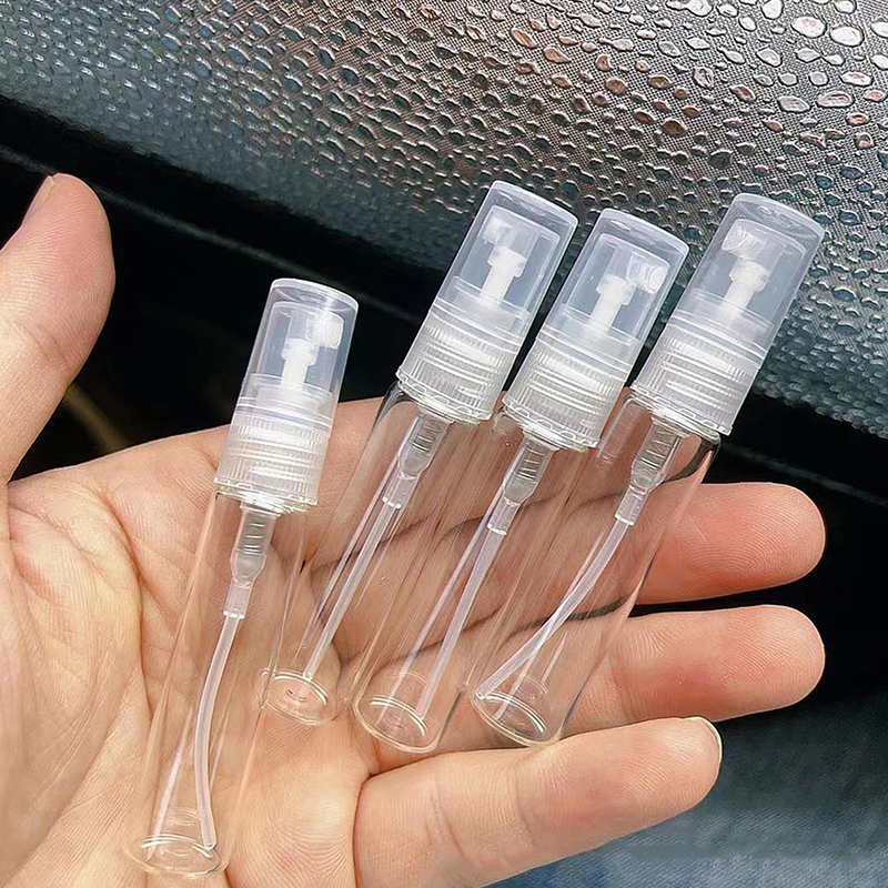 Mini botella de vidrio transparente para Perfume, frasco vacío para cosméticos, tubo de ensayo de muestra, viales de vidrio fino, 2ML, 3ML, 5ML, 10ML