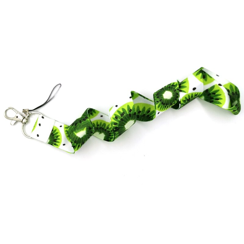 Frukt kiwi halsrem lanyard för nycklar nyckelring id-kort märkeshållare mobiltelefon remmar hänga rep webbing band nyckelsnöre