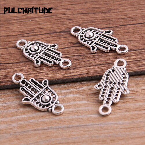 Breloques en alliage métallique pour fabrication de bijoux, 20 pièces, 12x24mm, connecteurs tendance, bijoux à bricoler soi-même: Plaqué argent antique