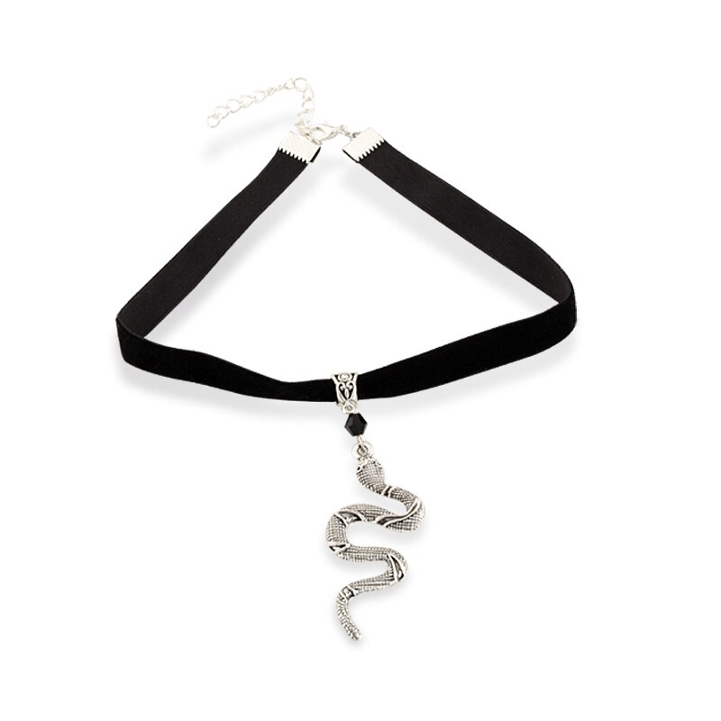 Snake Cobra Chokers Witchy Gothic Grunge Kraag Fluwelen Ketting Dark Sieraden Voor