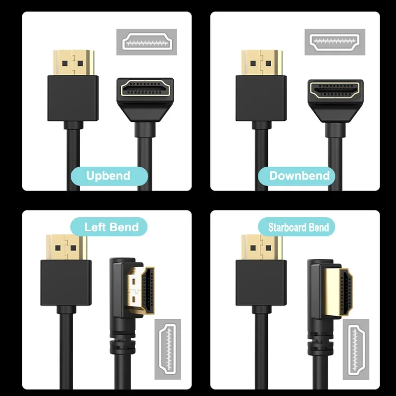Cable HDMI 2.1 de 90 grados: grafeno mejorado para instalaciones que ahorran espacio | Cable auxiliar HDMI de 8K, 3D y alta velocidad de actualización
