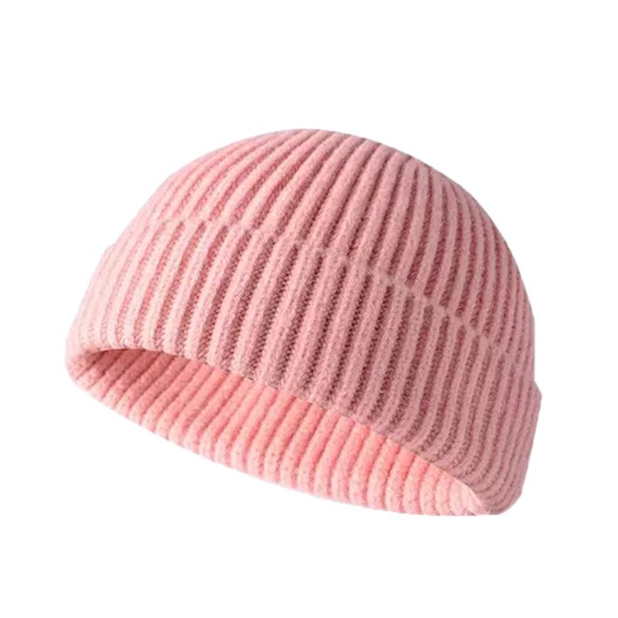 Kvinders mænds korte hat efterår vinter varm strikket solid elastisk beanie caps high street stil hip hop hat kraniet cap sømand cap: D