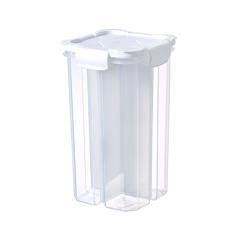 Multi Transparent Four Side Locking Fresh-keeping And Sealed Coarse Cereals Can Snack Box: white 4case