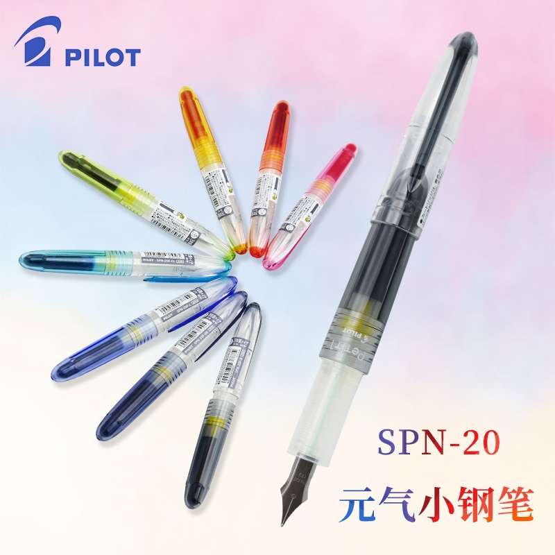 Kawaii pilotpenna spn -20 mini reservoarpenna fin spets 0.3mm genomskinlig färgglad bläck student skrivartillbehör barn wrting
