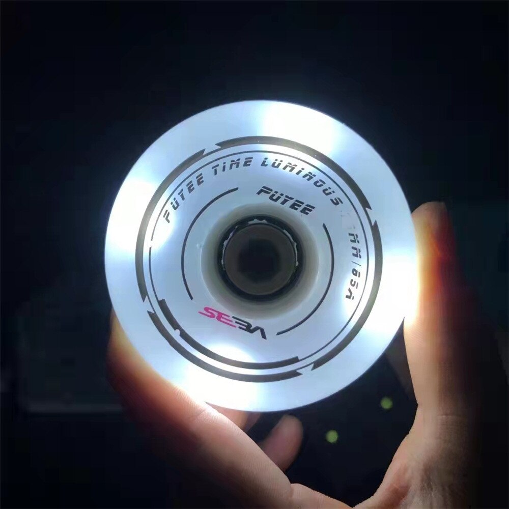 SEBA PUYEE-Rueda de patinaje LED brillante, 8 unidades, Original, 85A, 80mm: 8 White wheel / 76mm