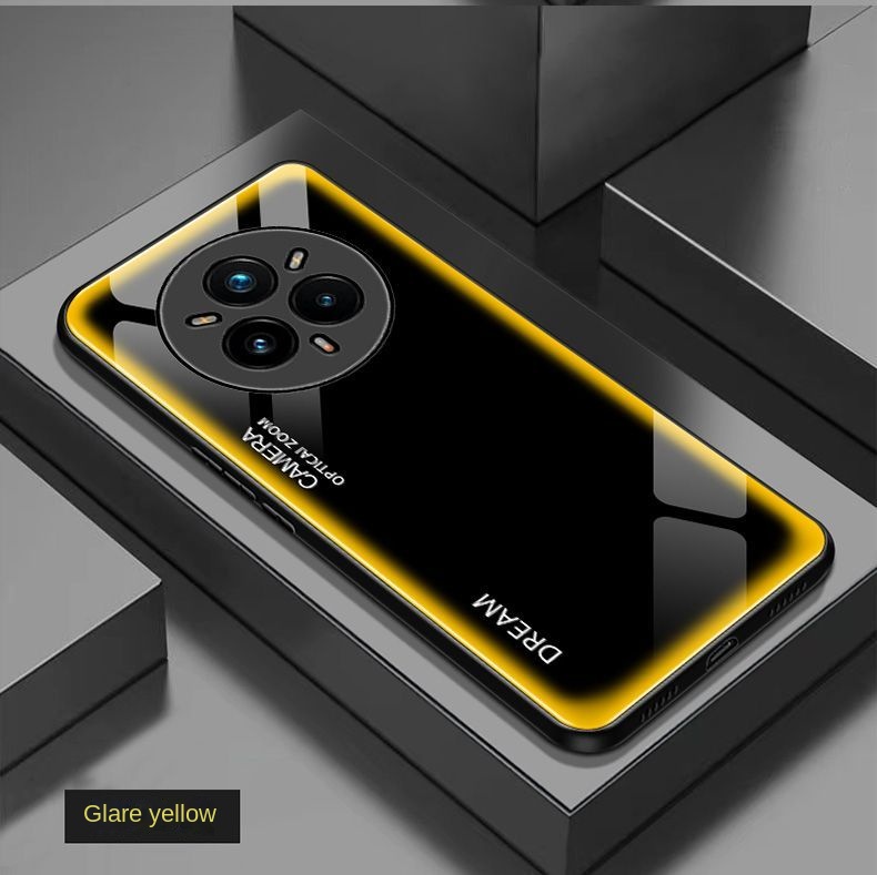 Voor OPPO Realme 14 Pro Plus Case Hard Gehard Glas Gradiënt Beschermende Cover Case Voor Realme 14 Pro PLus Volledige Cover Shell: Sky Blue