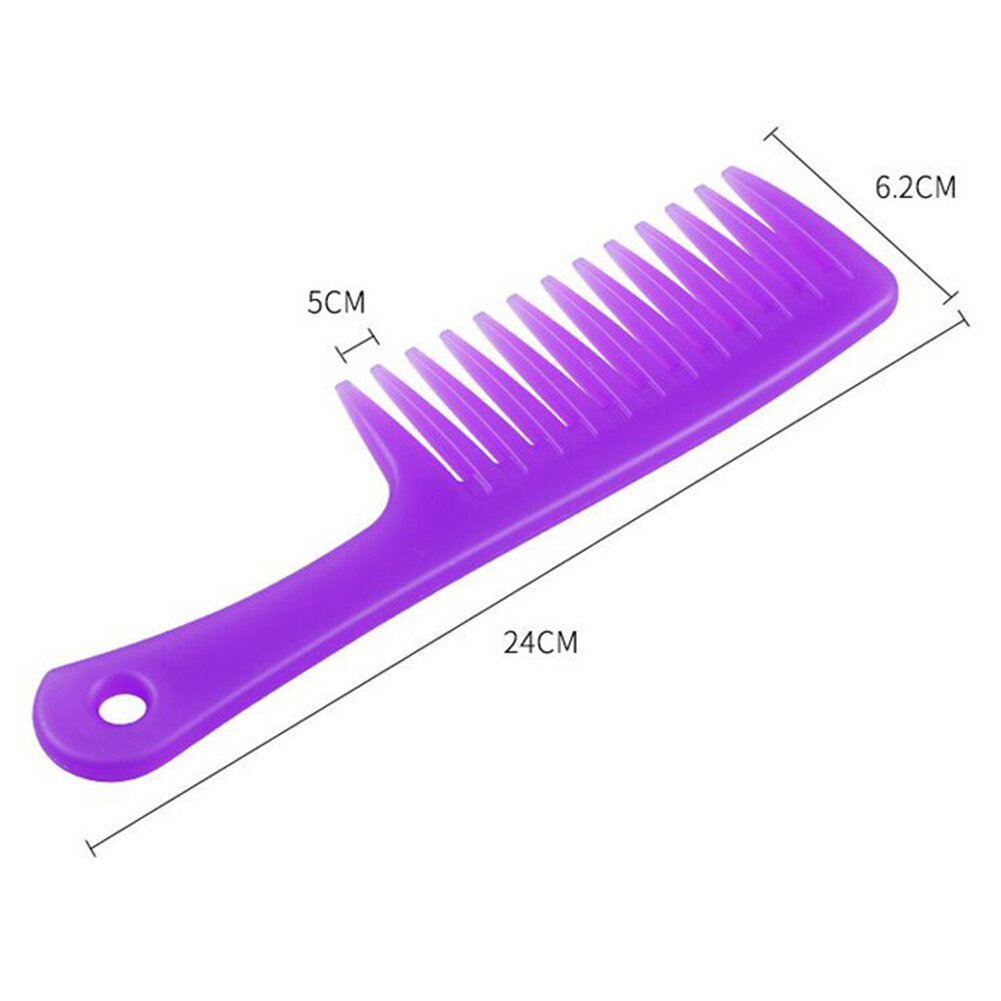 1pc Large Wide Tooth Comb Anti-static Hole Handle Grip Hairbrush Women Resin Curly Hair Hairbrush Beauty Tool