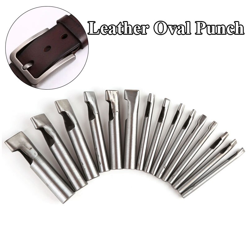 Leather Belt Hole Punch DIY Tools 1Pcs Oval Shape Hole Punch Leather Hole Punch Round Steel Hollow Hole Punch Leather Tools
