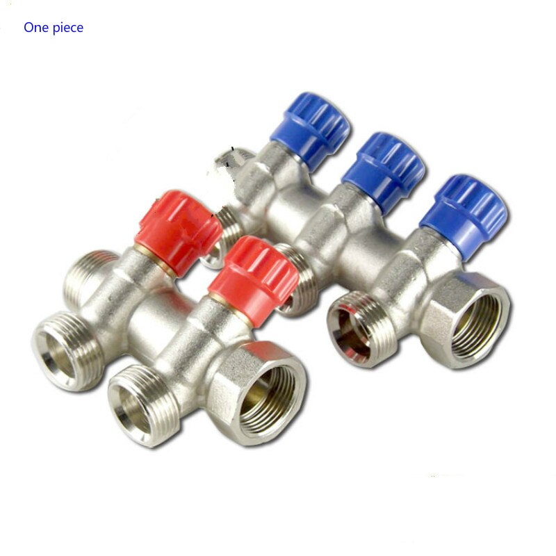 2, 3 fach messing verteiler absperrventil blau verteiler messing heizung schraubfitting kan splejses af flere kanaler