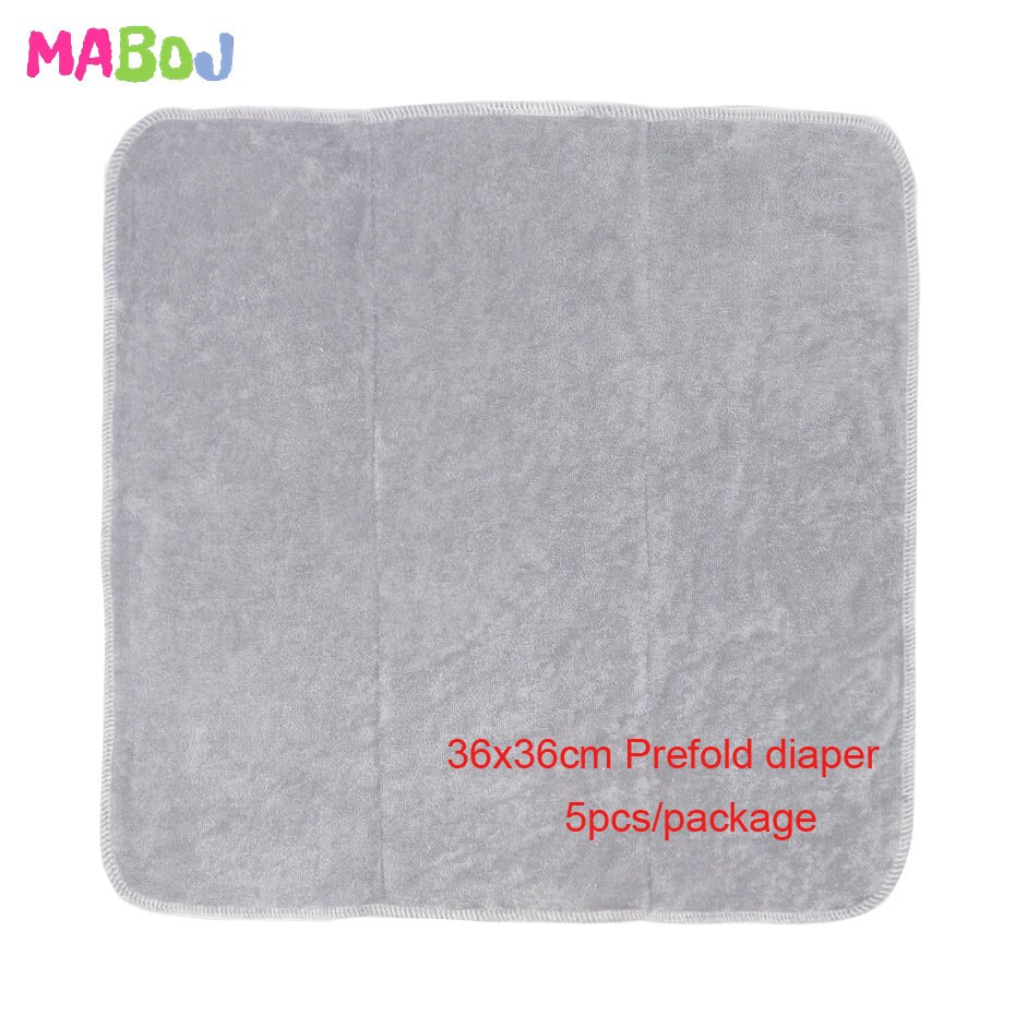 MABOJ Prefold Cloth Diaper Baby Organic Bamboo Fiber 36x36cm Absorbent Reusable Washable Diapering Ecological Nappy Eco-friendly: Light Gray