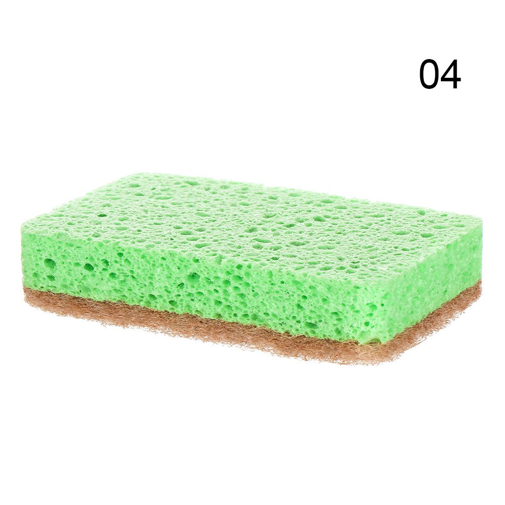 Schotel Loofah Spons Biologisch Afbreekbaar Schrobben Kokos Sponzen Kokosnoot Houten Pulp Schuursponsje Fiber Scrubber Voor Keuken: 4-Sponge