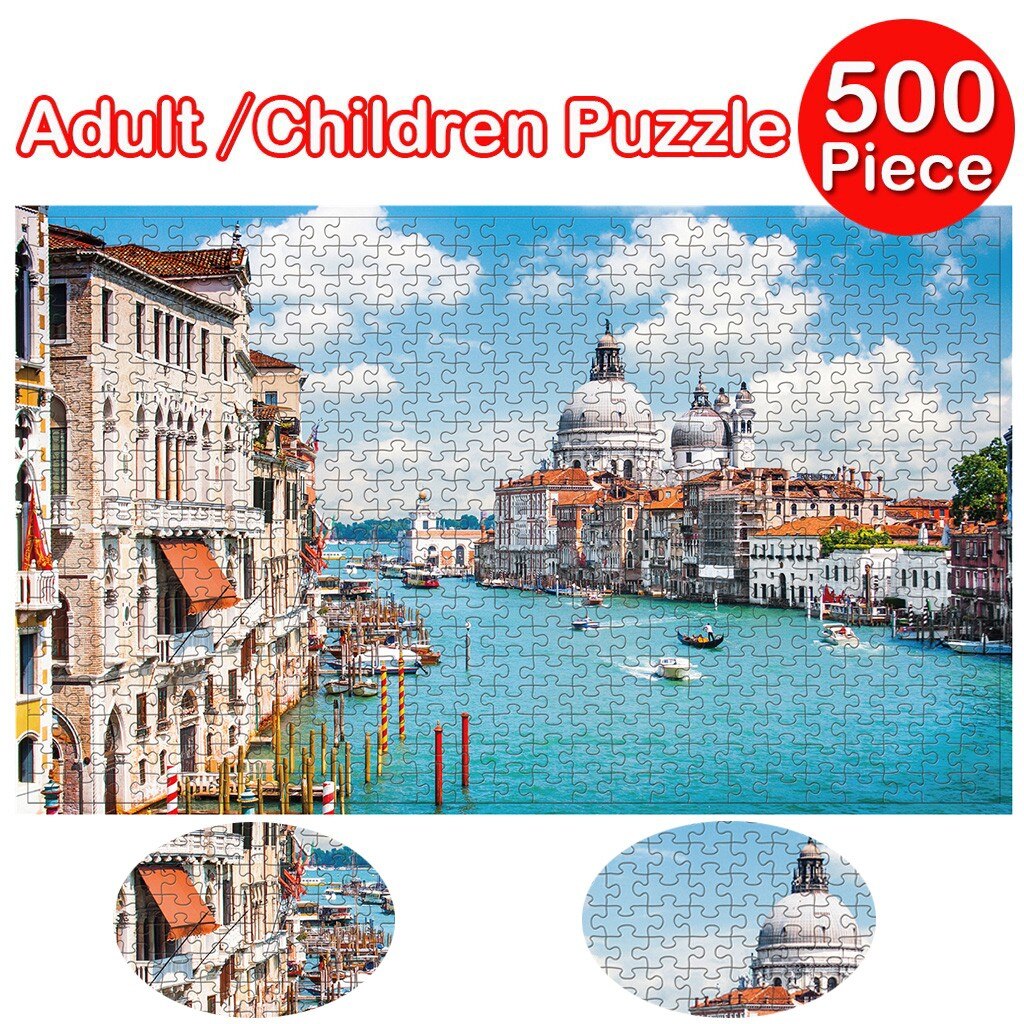 Santa Maria Canal Color Jigsaw Landscape Mural 500 Piece Paper Adult Decompression Puzzles Children Fidgeting Assembling Puzzle