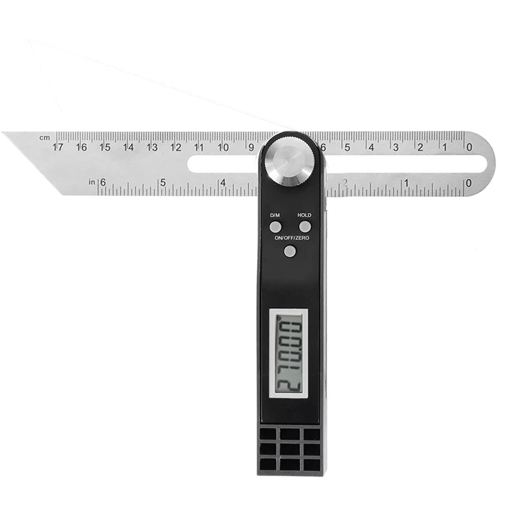 360 Degree T Bevel Inclinometer Stainless Steel Digital Protractor Electronic Level Angle Finder Sliding Ruler LCD Display Gauge