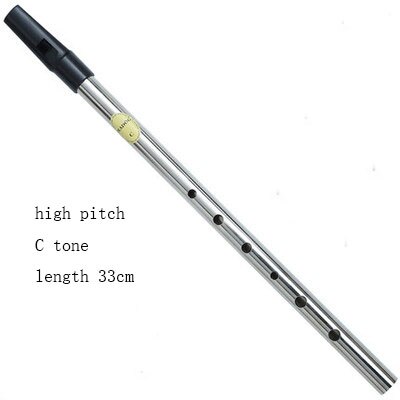 6 huller arish whistle recorder fløjte musikinstrument kobber recorder som en fløjte: Sølv c tone