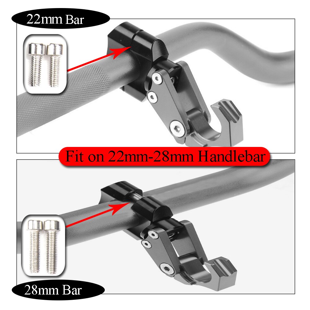 Accesorios de la motocicleta portaequipajes estilo moto manillar CNC gancho de conveniencia de soporte para 7/8 “22mm 28mm manejar bares