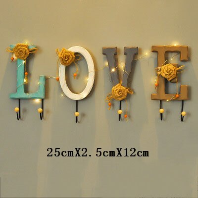 Wall decoration home accessories living room hangers luminous letters key bedroom kitchen coat clothes towel hook hat bag holder: L