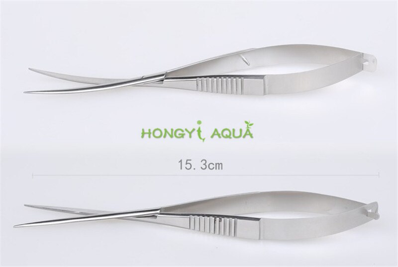 HongYi, tijeras acuáticas de acero inoxidable para plantas acuáticas, primavera recta, onda curva, nunca oxidada, igual que la de ADA