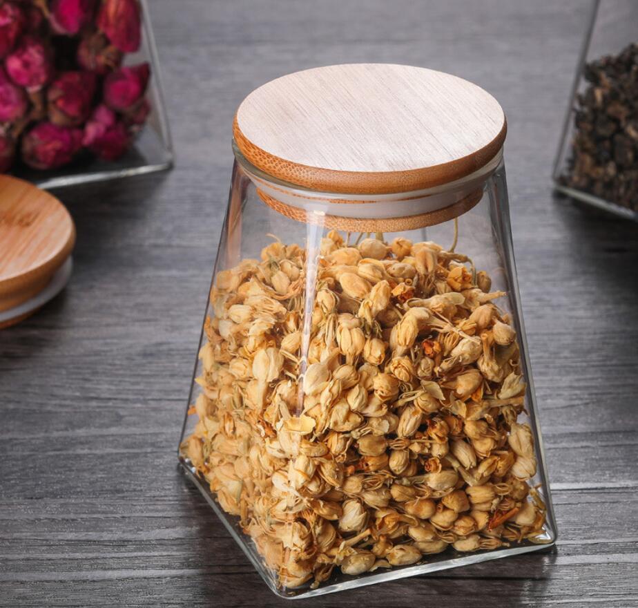 Heat-Resistant Glass Tea Containers Square Glass Storage Jar Glass Bottle kitchen storage container storage containers