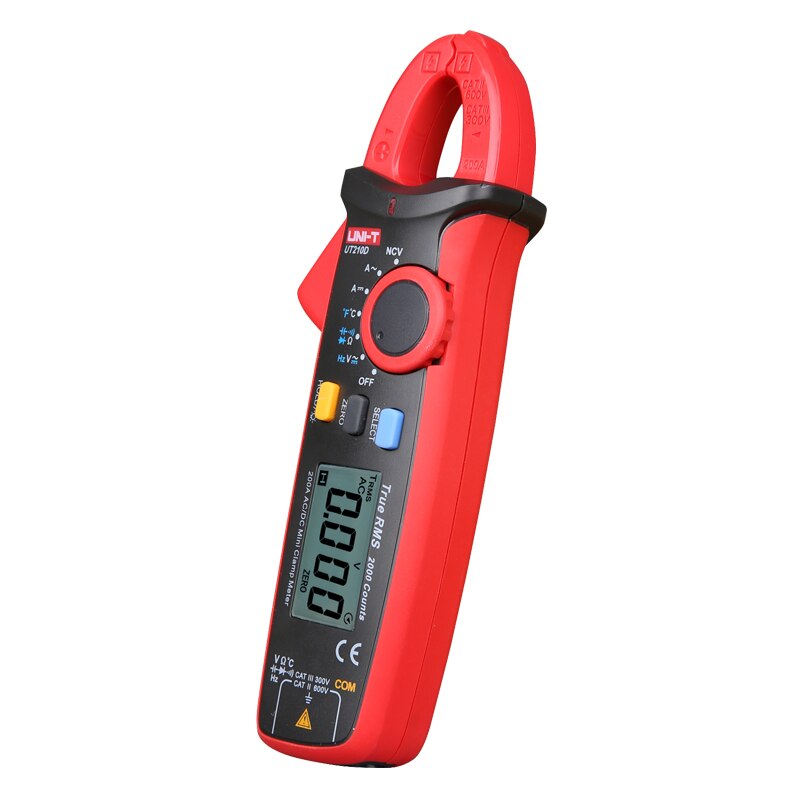 UNI-T UT210D Digital Clamp Meter Multimeter AC/DC Current Voltage True RMS Voltage Resistance Capacitance Multi-tester